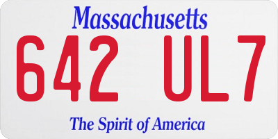MA license plate 642UL7