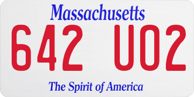 MA license plate 642UO2