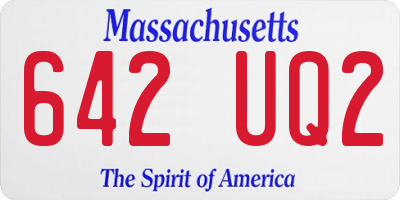 MA license plate 642UQ2