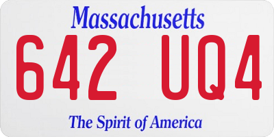 MA license plate 642UQ4