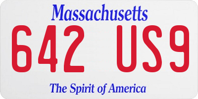 MA license plate 642US9