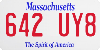 MA license plate 642UY8