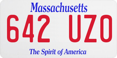 MA license plate 642UZ0
