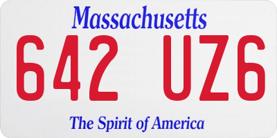 MA license plate 642UZ6