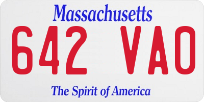 MA license plate 642VA0