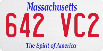 MA license plate 642VC2