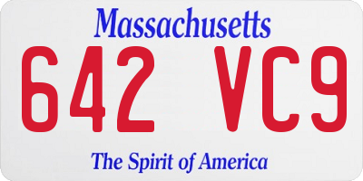 MA license plate 642VC9