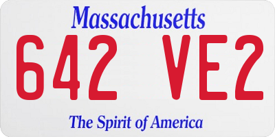 MA license plate 642VE2