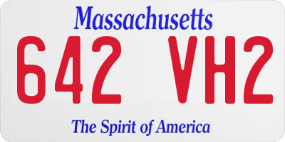 MA license plate 642VH2