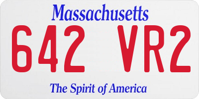 MA license plate 642VR2