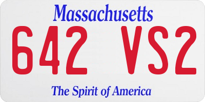 MA license plate 642VS2