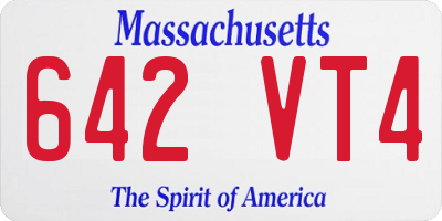 MA license plate 642VT4