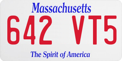 MA license plate 642VT5