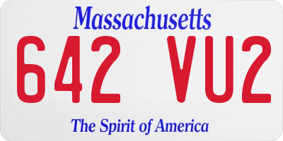 MA license plate 642VU2