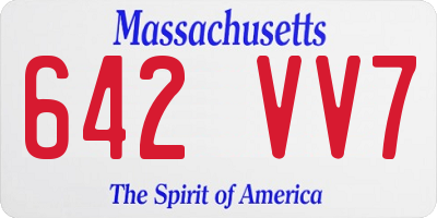 MA license plate 642VV7