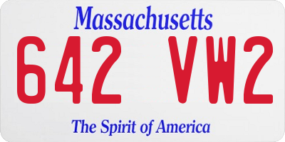 MA license plate 642VW2
