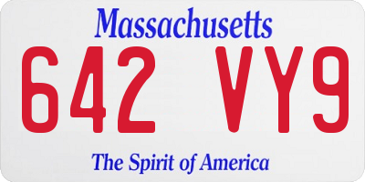 MA license plate 642VY9