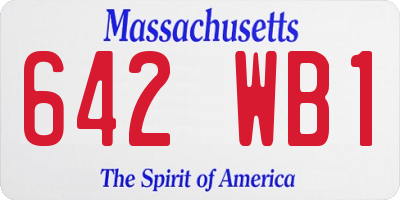 MA license plate 642WB1