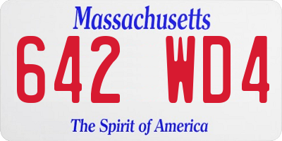 MA license plate 642WD4