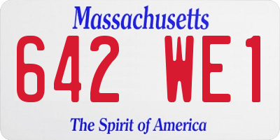 MA license plate 642WE1