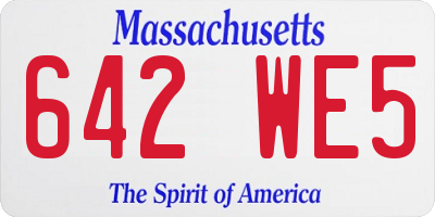 MA license plate 642WE5