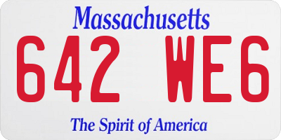 MA license plate 642WE6