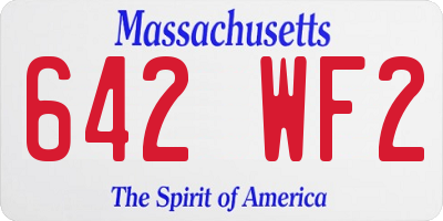 MA license plate 642WF2