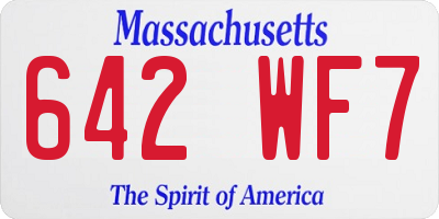 MA license plate 642WF7