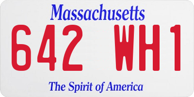MA license plate 642WH1
