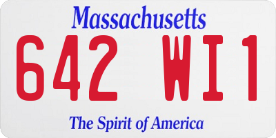 MA license plate 642WI1