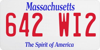 MA license plate 642WI2