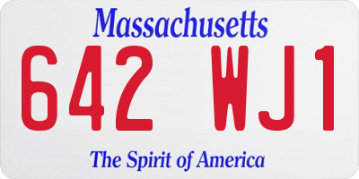 MA license plate 642WJ1