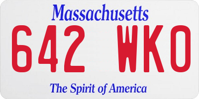 MA license plate 642WK0
