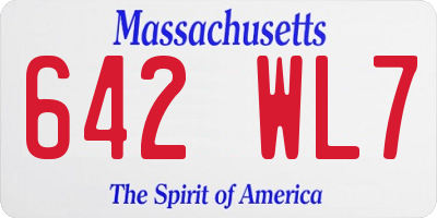 MA license plate 642WL7