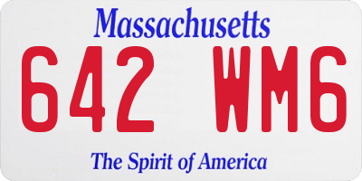 MA license plate 642WM6