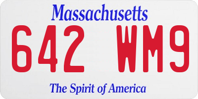 MA license plate 642WM9