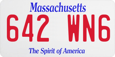 MA license plate 642WN6
