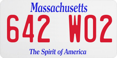 MA license plate 642WO2