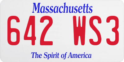 MA license plate 642WS3