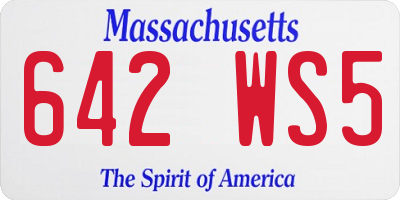 MA license plate 642WS5