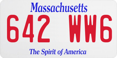 MA license plate 642WW6