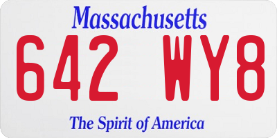 MA license plate 642WY8