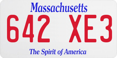 MA license plate 642XE3