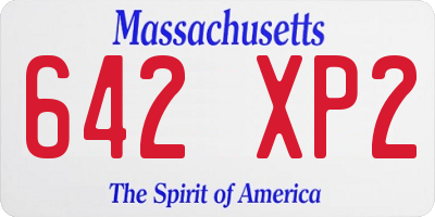 MA license plate 642XP2