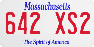 MA license plate 642XS2