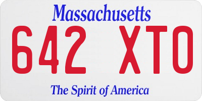MA license plate 642XT0