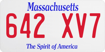 MA license plate 642XV7