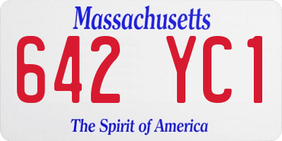 MA license plate 642YC1