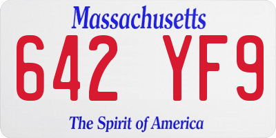 MA license plate 642YF9