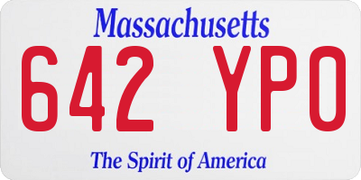 MA license plate 642YP0